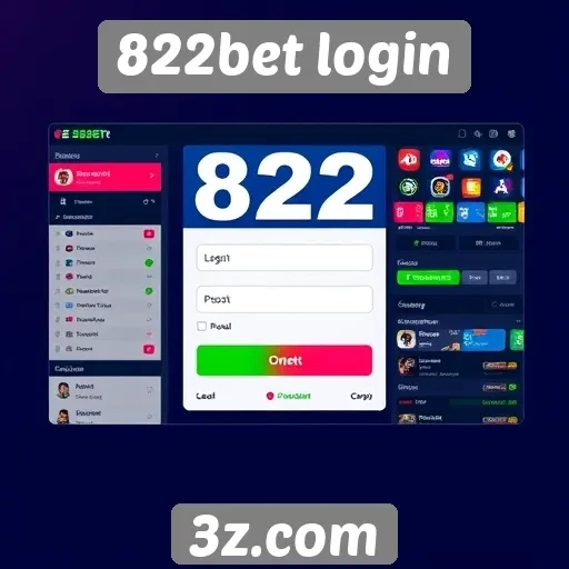 Interface do usuário no 822bet login